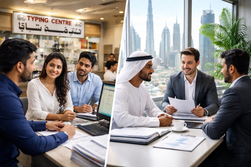 Typing Centre in Dubai vs Business Consultant